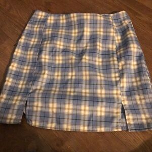 Shein blue school girl plaid skirt